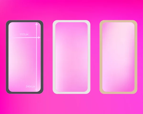 Malla, kit de fondos de teléfono de color rosa . — Vector de stock