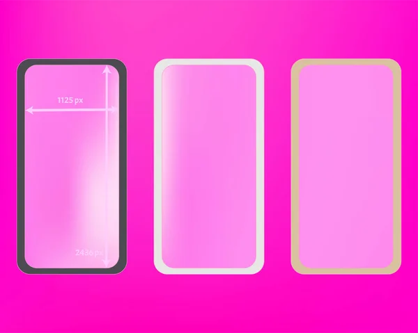 Mesh, roze gekleurde telefoon achtergronden Kit. — Stockvector
