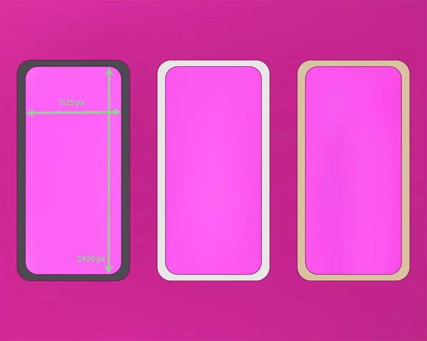 Maille, magenta téléphone coloré fond kit . — Image vectorielle