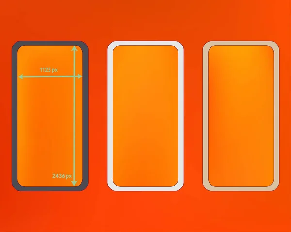 Mesh, orange rot gefärbte Handyhintergründe Kit. — Stockvektor