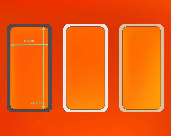 Mesh, orange rot gefärbte Handyhintergründe Kit. — Stockvektor