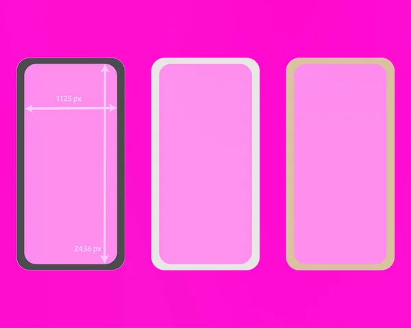 Mesh, pink colored phone backgrounds kit. — Stock Vector