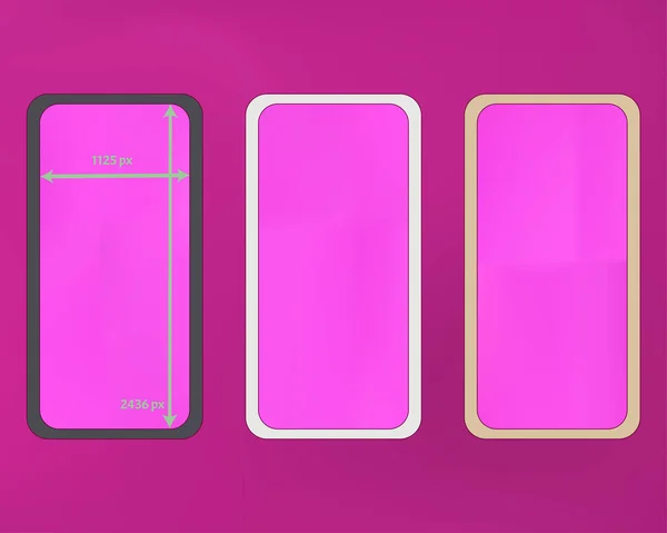 Malla, kit de fondos de teléfono de color magenta . — Vector de stock