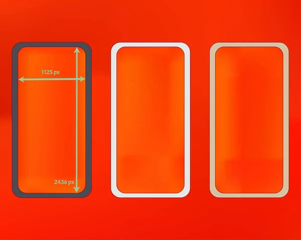 Mesh, orange röd färgad telefon bakgrunder kit. — Stock vektor