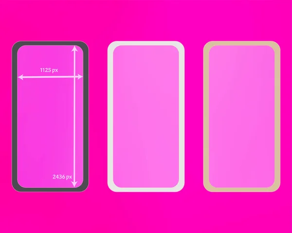 Malla, kit de fondos de teléfono de color rosa . — Vector de stock