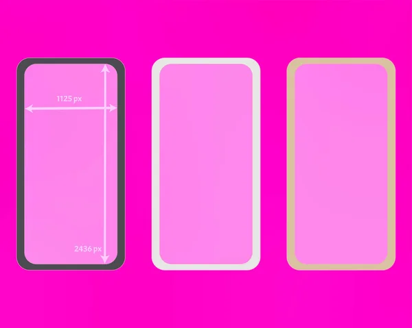 Mesh, roze gekleurde telefoon achtergronden Kit. — Stockvector