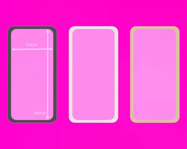 Mesh, roze gekleurde telefoon achtergronden Kit. — Stockvector