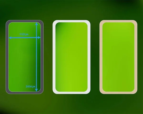 Maille, kit d'arrière-plans de téléphone de couleur verte . — Image vectorielle