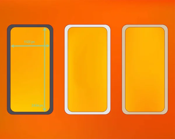 Mesh, oranje rood gekleurde telefoon achtergronden Kit. — Stockvector