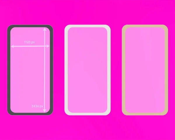 Mesh, pink colored phone backgrounds kit. — Stock Vector