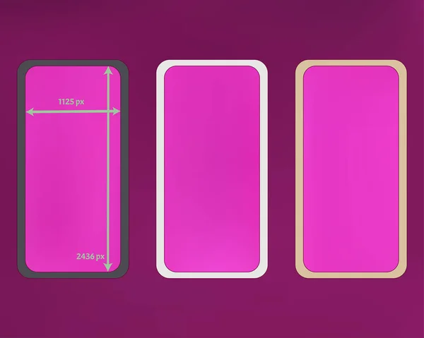 Сетка, пурпурный цветной набор фон телефона . — стоковый вектор