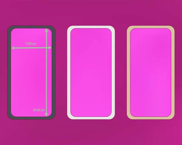 Malla, kit de fondos de teléfono de color magenta . — Vector de stock