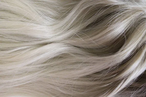 Krásný Vlasy Dlouhé Kudrnaté Blond Vlasy Zbarvení Přechodem Světlé Světle — Stock fotografie