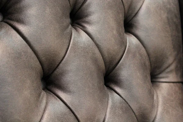 Close Elegant Leather Texture Buttons Fragment Classic Chair — Stock Photo, Image