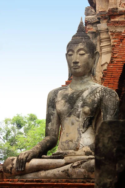 Estatua de Buda en el antiguo templo Wat Phra Sri Sanphet . —  Fotos de Stock