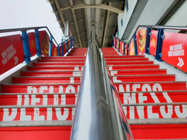 Bangkok Tailandia Junio 2018 Escaleras Bts Nacional Estación Estadio Espacio — Foto de Stock