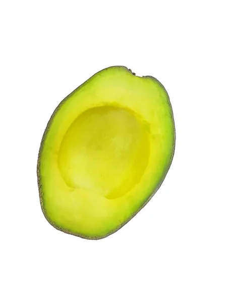 Bovenaanzicht Van Gesneden Avocado Geïsoleerd Witte Achtergrond Halve — Stockfoto