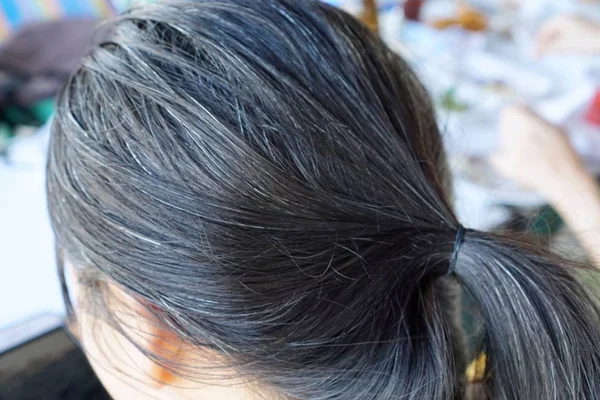 Close up of women have grey hair