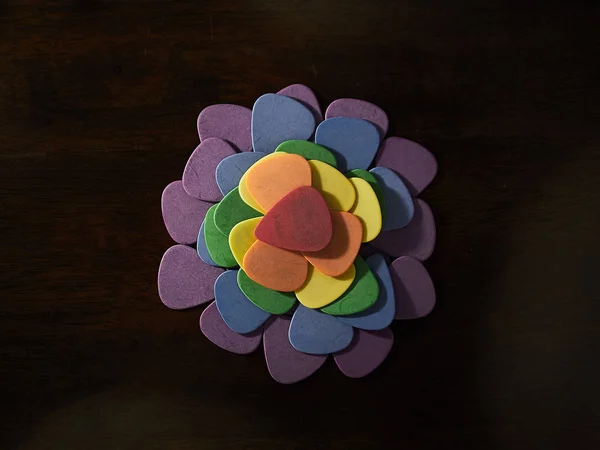 Flower made of guitar picks