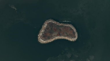 Havadan görünüm yakınlaştırma-yapay ada, drone bakış açısı, 4k çözünürlük