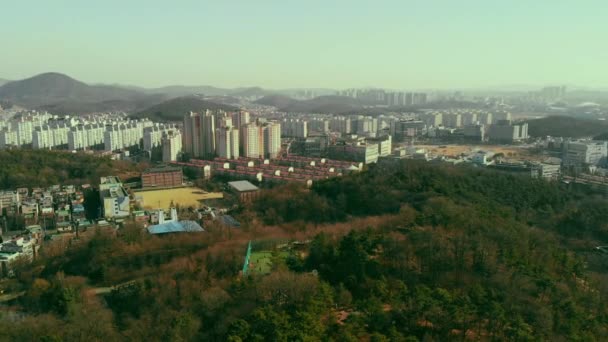 Miasto Lotnicze Widok Korea Południowa — Wideo stockowe