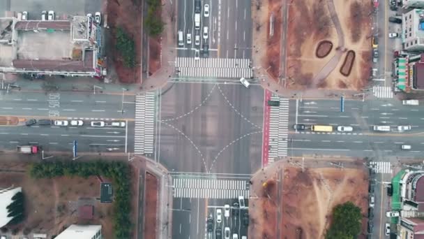 Vista Aereale Uno Zoom Crosswalks Fuori — Video Stock