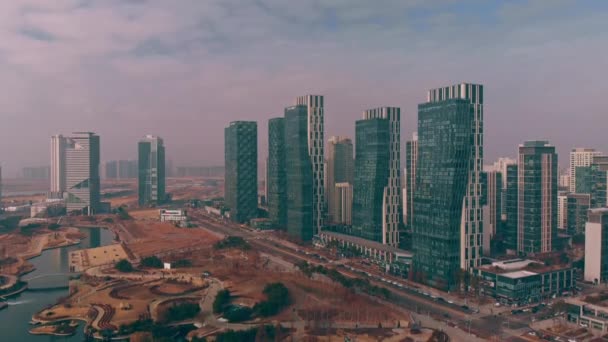 Aerial Incheon Songdo Korea — Stock Video