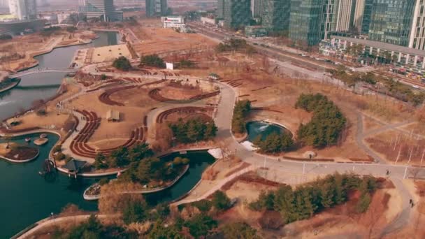 Incheon Aeriale Songdo Corea — Video Stock