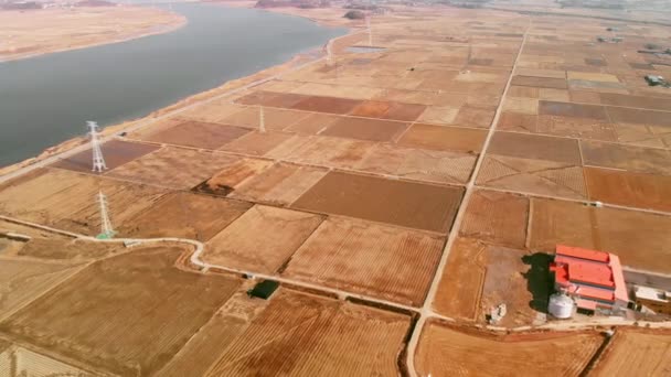 Paisaje Agricultura Rural Video Aerial — Vídeos de Stock