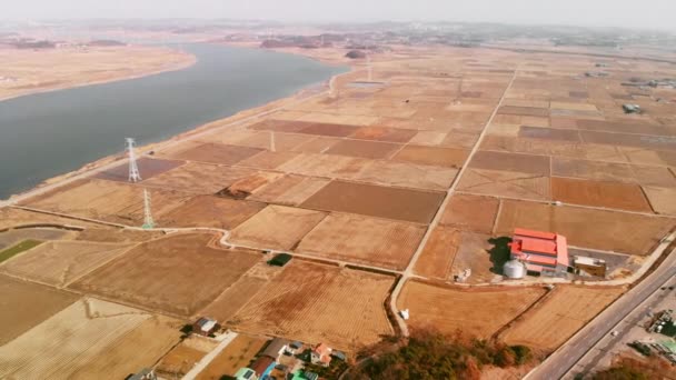 Paisaje Agricultura Rural Video Aerial — Vídeo de stock