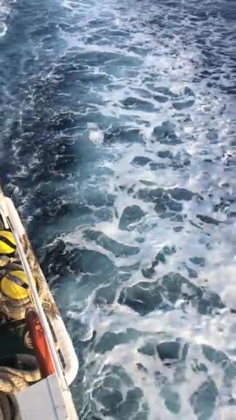 Bootsfahrt Auf Dem Ionischen Meer Griechenland Meer Schiff Wellen — Stockvideo