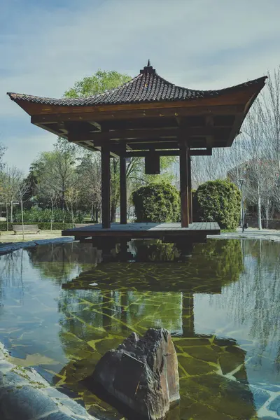 Japanse Tempel Jardin Vega Alcobendas — Stockfoto