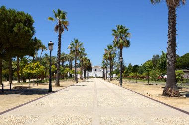 Huelva 'daki La Rabida Manastırı. Kristof Kolomb 'un seyahatini organize etmeye başladığı yerde Mudejar sanatı. Huelva, Endülüs, İspanya.