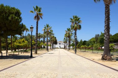La Rabida Monastery in Huelva. Mudejar art in a place where Christopher Columbus began to organize his trip. Huelva, Andalusia, Spain. clipart