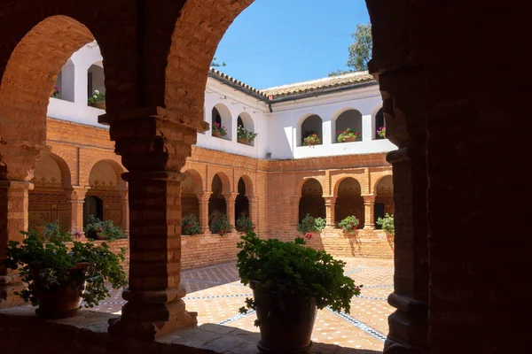 La Rabida Monastery in Huelva. Mudejar art in a place where Christopher Columbus began to organize his trip. Huelva, Andalusia, Spain.