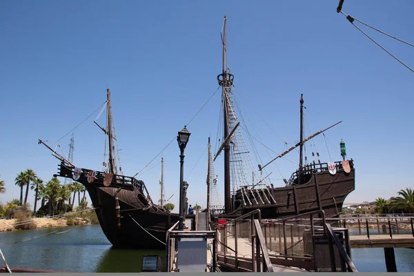 Caravelas Navio Com Qual Cristóvão Colombo Aventurou Descobrir Novo Mundo — Fotografia de Stock