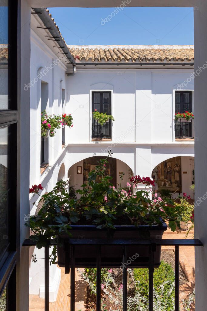 La Rabida Monastery in Huelva. Mudejar art in a place where Christopher Columbus began to organize his trip. Huelva, Andalusia, Spain.