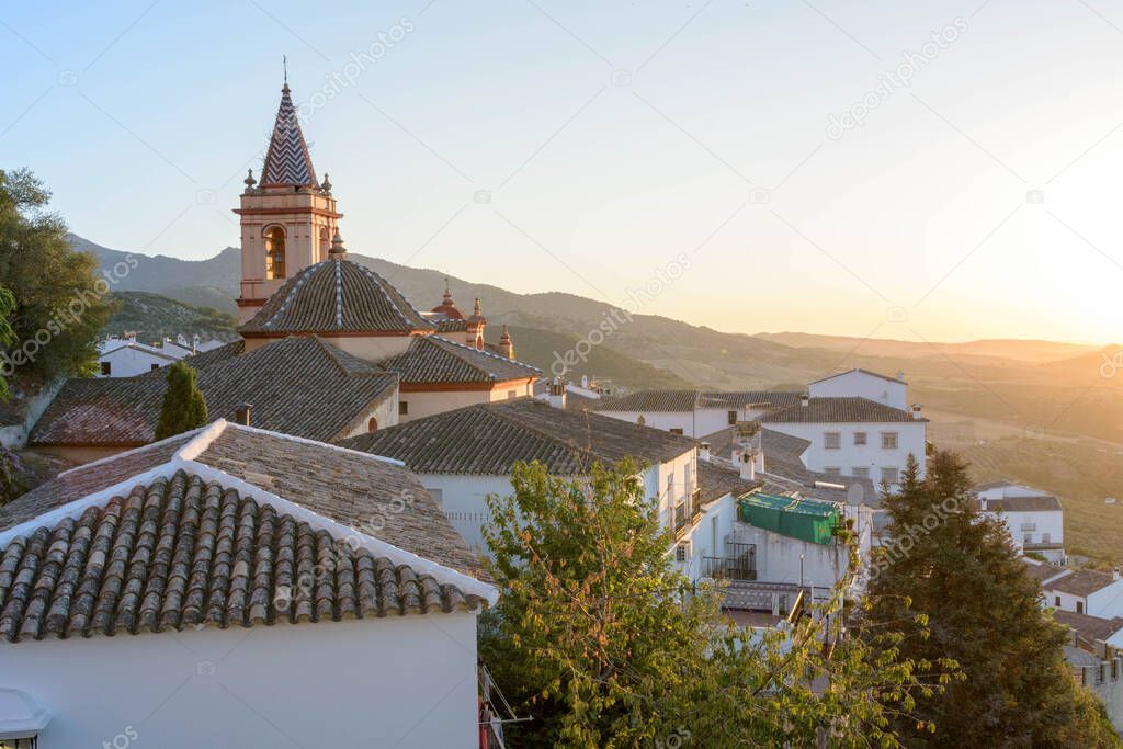 Zahara de la Sierra. Typical white village of Spain in the province of Cadiz in Andalusia, Spain