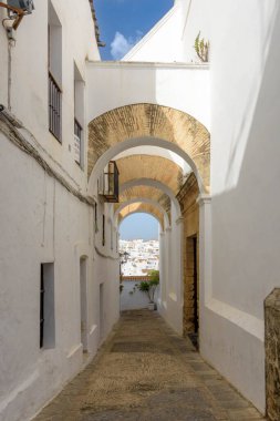 Vejer de la Frontera. İspanya 'nın Endülüs eyaletinin Cadiz ilçesine bağlı tipik bir beyaz köy.