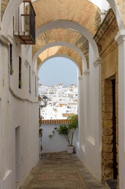 Vejer de la Frontera. İspanya 'nın Endülüs eyaletinin Cadiz ilçesine bağlı tipik bir beyaz köy.