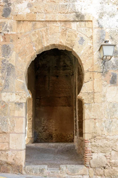 Muralla Niebla Pueblo Típico Del Sur España Provincia Huelva Andalucía — Foto de Stock