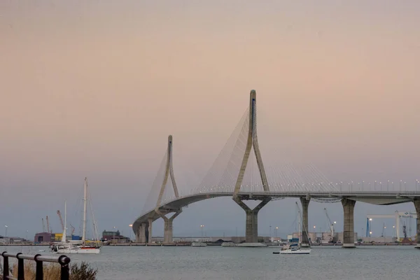 Ponte Constituição 1812 Ponte Cabo Sobre Baía Cádiz Cádiz Andaluzia — Fotografia de Stock