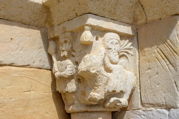 Romanesque Capitals Church San Cosme San Damian Basconcillos Del Tozo — Stock Photo, Image