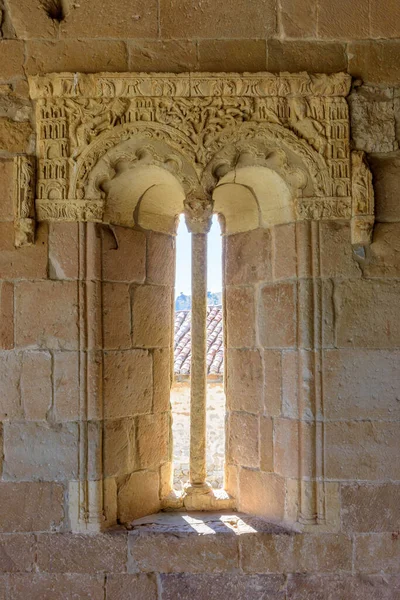 Dettagli Della Chiesa Rebolledo Torre Burgos Chiesa Con Meraviglioso Portico — Foto Stock