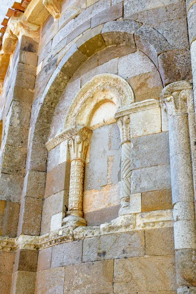 Abside Romanica Della Chiesa Santa Maria Piedra Burgos Castilla Leon — Foto Stock