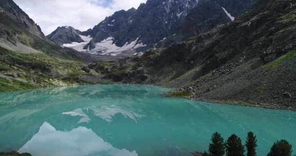 August Lake Kuyguk Geschossen Auf Drohne Altai Russland — Stockvideo