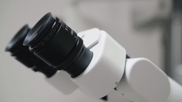 Dental Microscope White Dental Cabinet Close — Stock Video