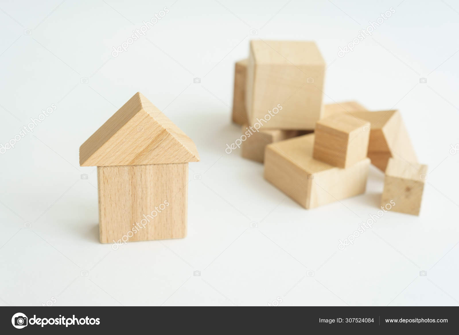 miniature wooden blocks
