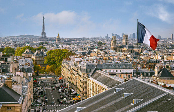 Фабрегас вид на Париж с вершины Пантеона в Париже, Франция