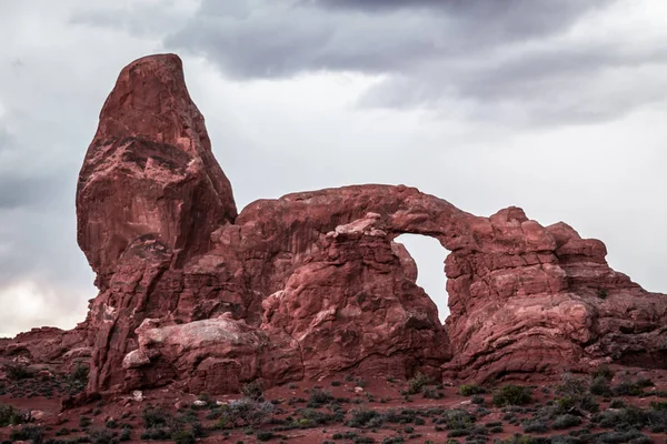 Windows Sections Red Mountain Rare Formations Arches National Park — Stock Photo, Image